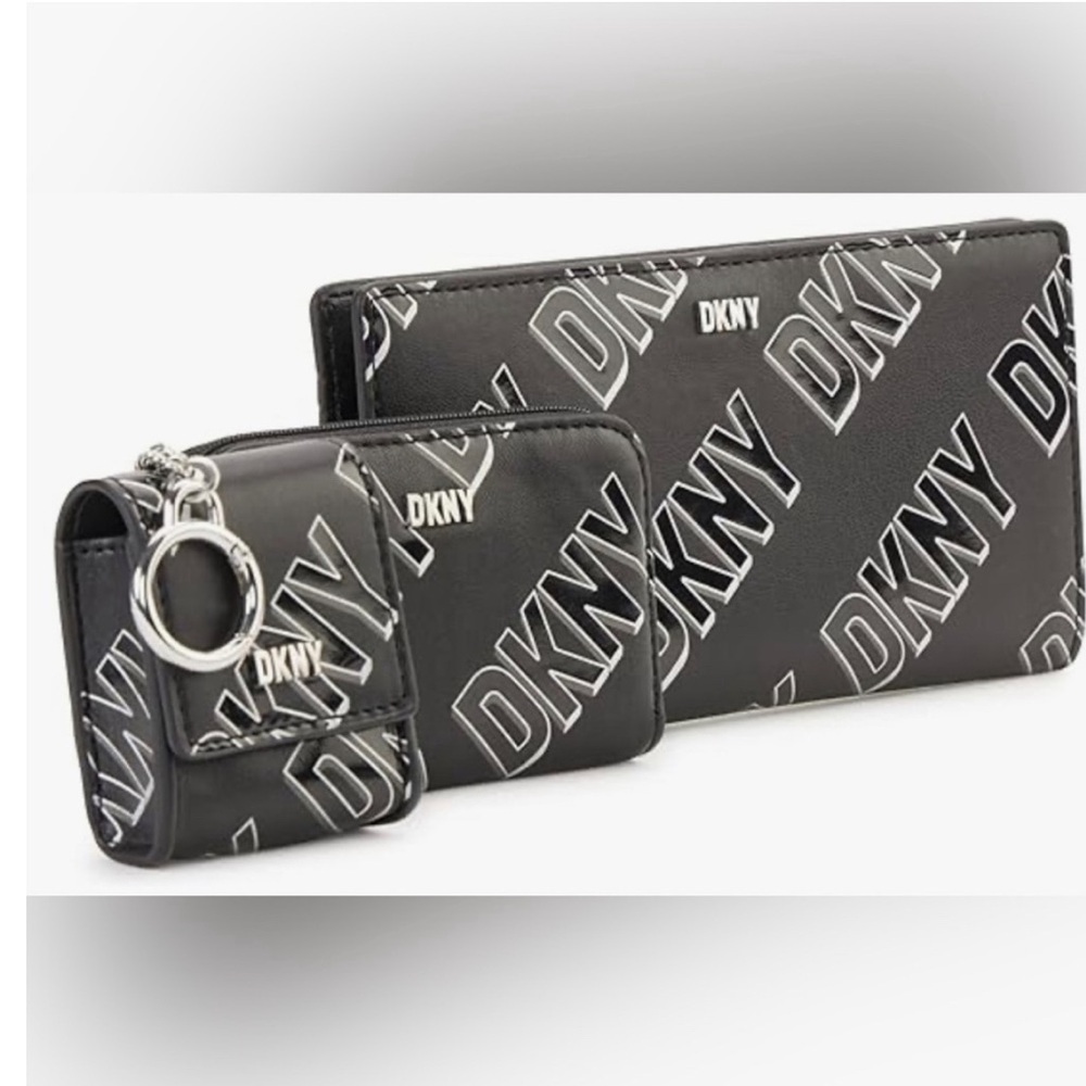 DKNY Women’s Casual Phoenix Box Set Classic Wallet Bi-Fold Wallet+Card+iPod Case - Picture 10 of 10